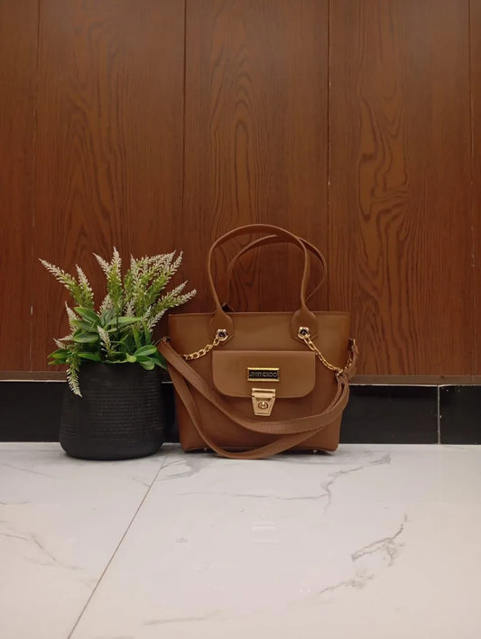 Women's Leather Plain Shoulder Bag