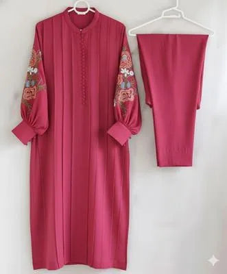 Stylish Embroidered Linen Women’s Stitched Suit - 2 Pcs Set